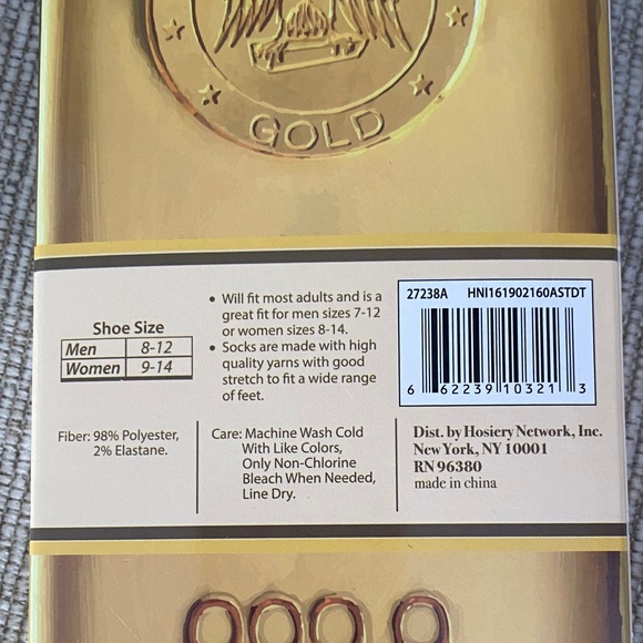 Gold Bar Crew Length Socks - Picture 3 of 3